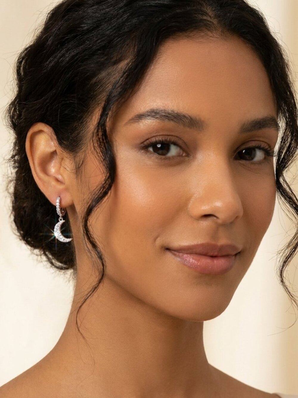 Floral star Moon earrings luxury